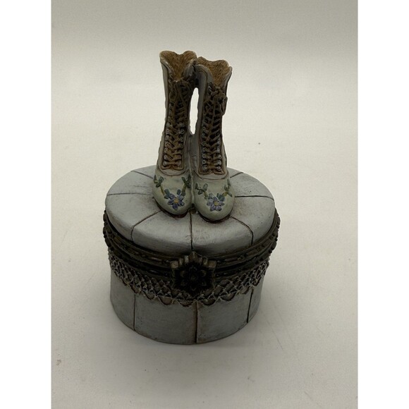 1999 Victorian Collection Jewelry New Box Hinged Trinket Boots Vintage Nostalgic - Picture 2 of 14